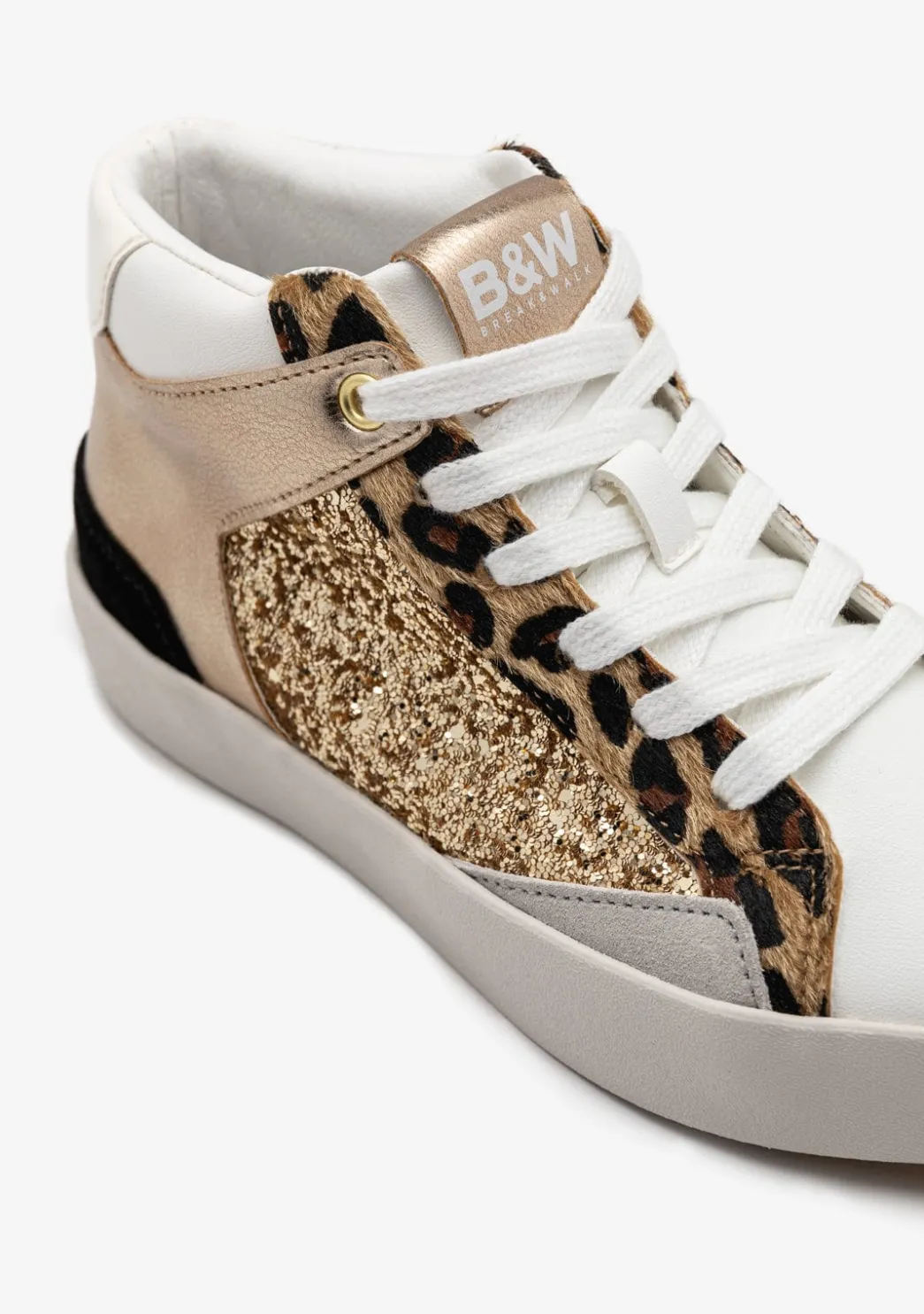 Best Sale Zapatillas Altas Glitter Leopardo B&W Zapatillas|Zapatillas