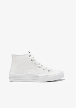 Hot Zapatillas Altas Lona Blanca B&W Zapatillas|Zapatillas