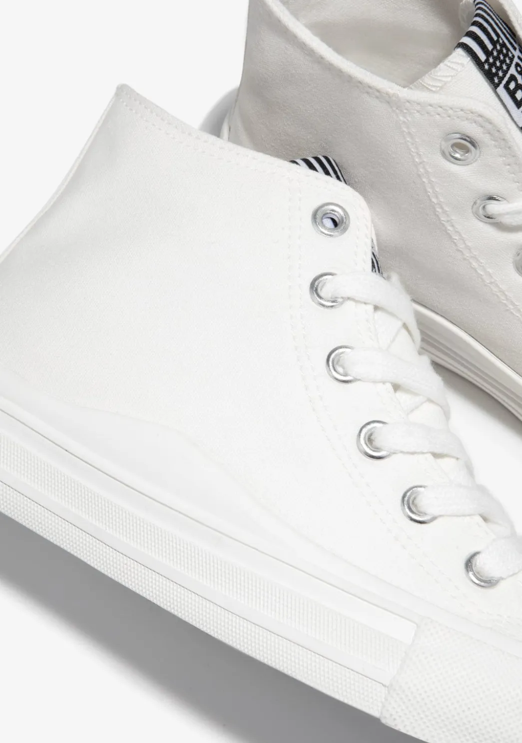Hot Zapatillas Altas Lona Blanca B&W Zapatillas|Zapatillas