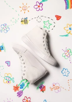 Hot Zapatillas Altas Lona Blanca B&W Zapatillas|Zapatillas
