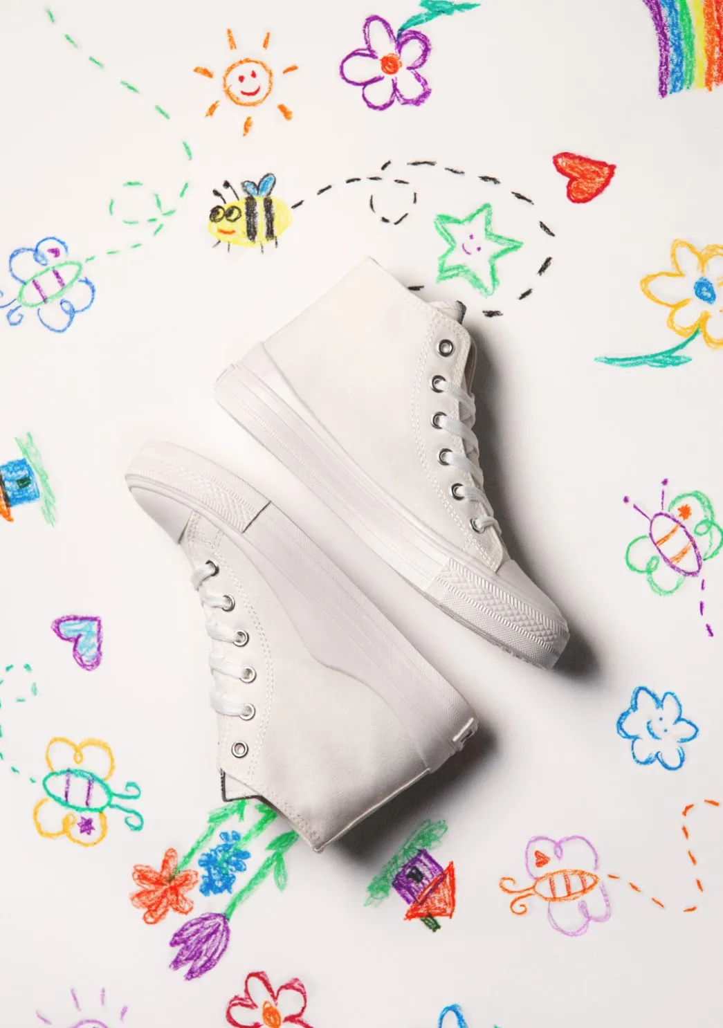 Hot Zapatillas Altas Lona Blanca B&W Zapatillas|Zapatillas