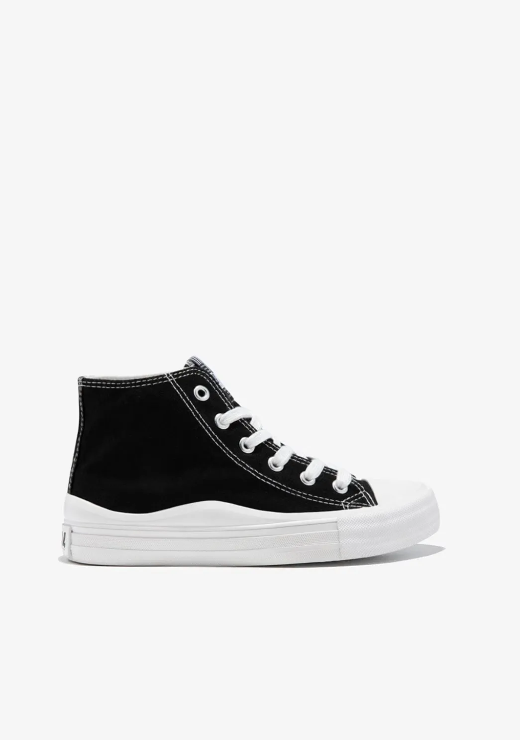 Fashion Zapatillas Altas Lona Negro B&W Zapatillas|Zapatillas