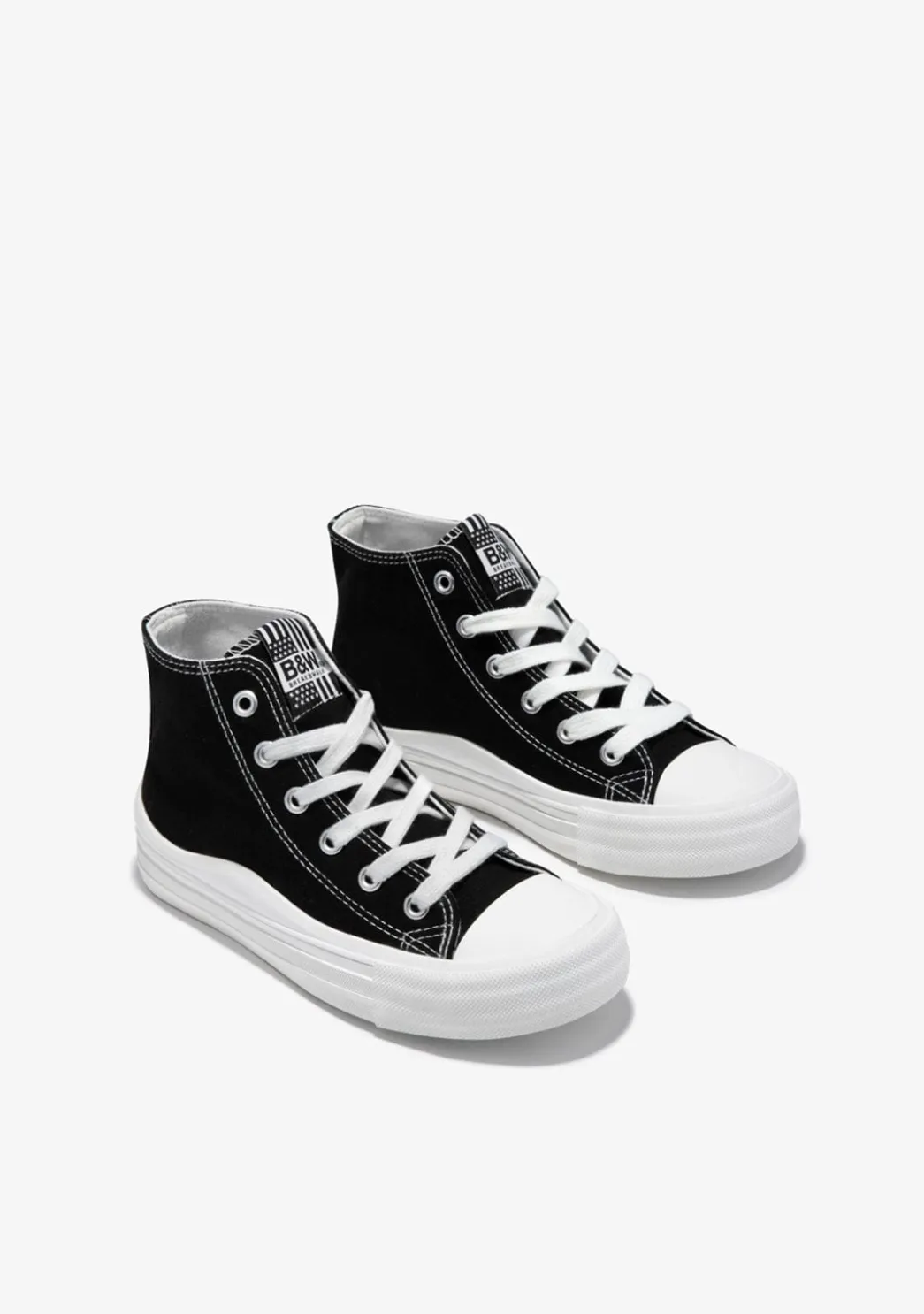 Fashion Zapatillas Altas Lona Negro B&W Zapatillas|Zapatillas