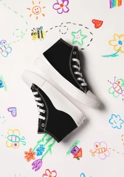 Fashion Zapatillas Altas Lona Negro B&W Zapatillas|Zapatillas