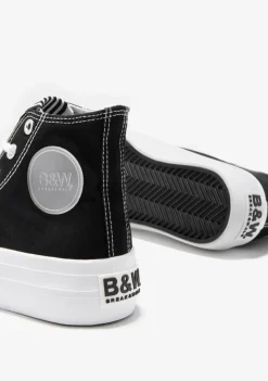 Cheap Zapatillas Altas Lona Plataforma Negro B&W Zapatillas|Zapatillas
