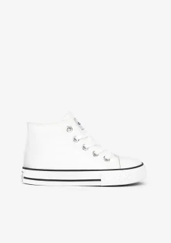 Shop Zapatillas Altas Unisex Basic Lona Blanco Zapatillas|Zapatillas