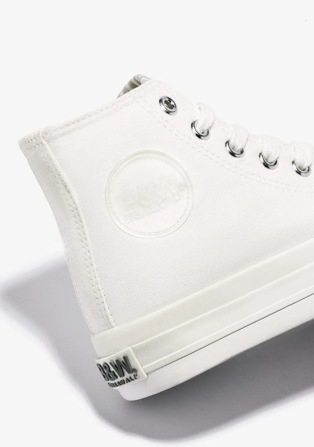 Online Zapatillas Altas Unisex Logo Lona Blanco B&W Zapatillas|Zapatillas