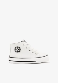 Sale Zapatillas Altas Unisex Logo Napa Blanco Zapatillas|Zapatillas