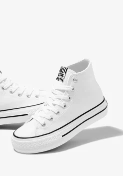 Outlet Zapatillas Altas Unisex Lona Blanco B&W Zapatillas|Zapatillas