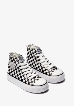 Sale Zapatillas Altas Unisex Lona Negro Blanco B&W Zapatillas|Zapatillas