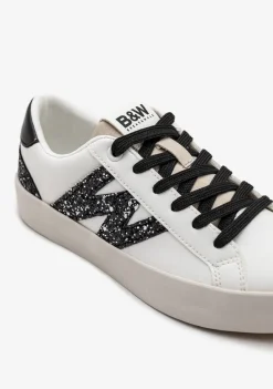 Online Zapatillas Bajas Glitter Blanco / Negro B&W Zapatillas|Zapatillas