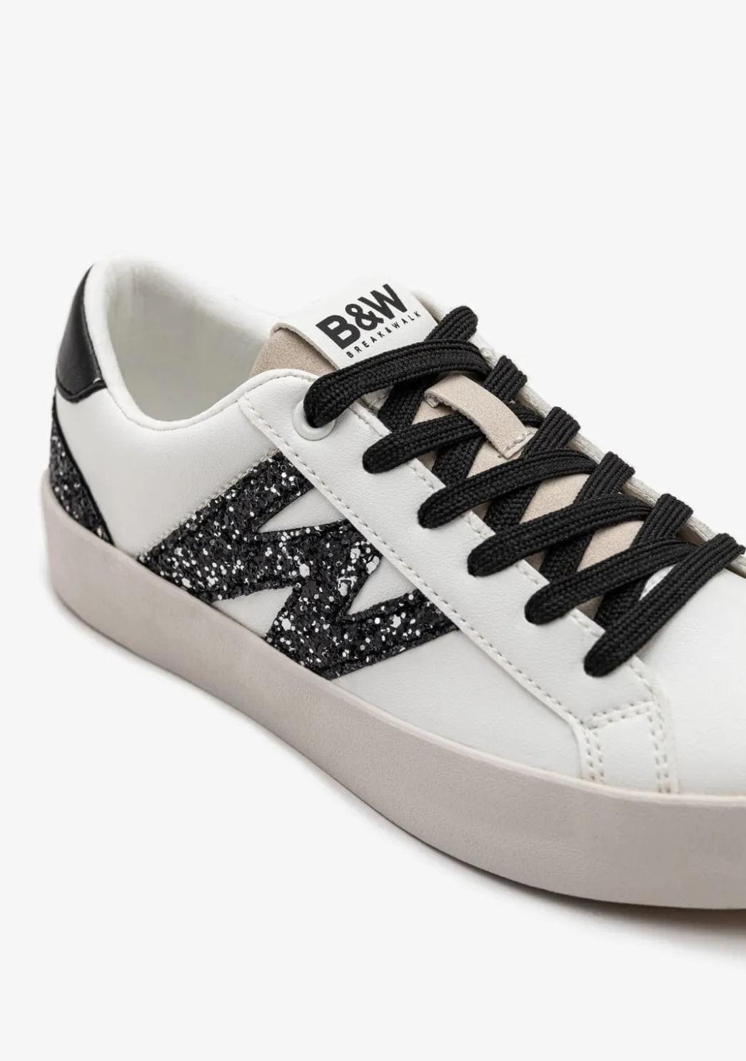 Online Zapatillas Bajas Glitter Blanco / Negro B&W Zapatillas|Zapatillas