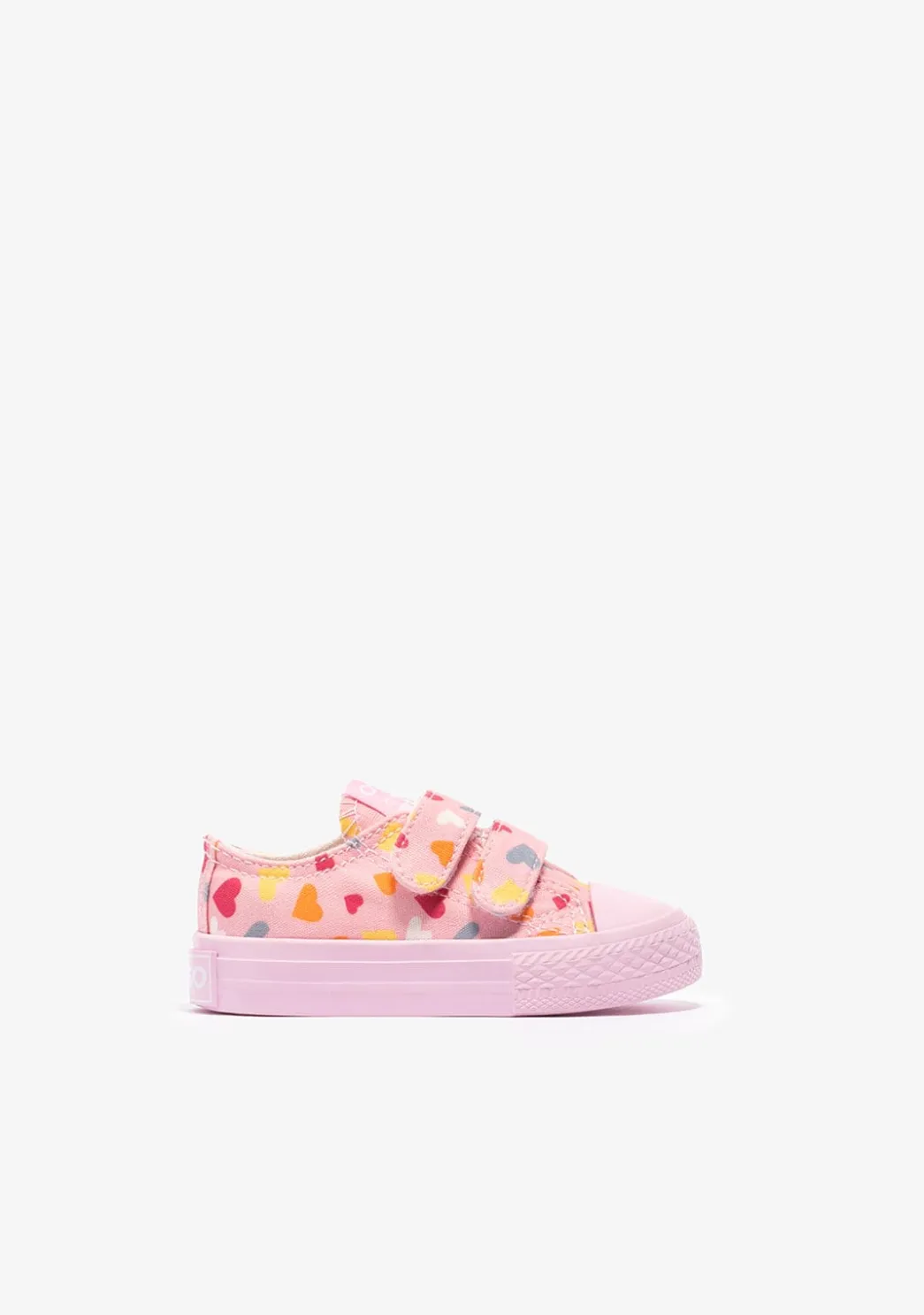 Clearance Zapatillas De Bebé Corazón Lona Rosa Zapatillas|Zapatillas
