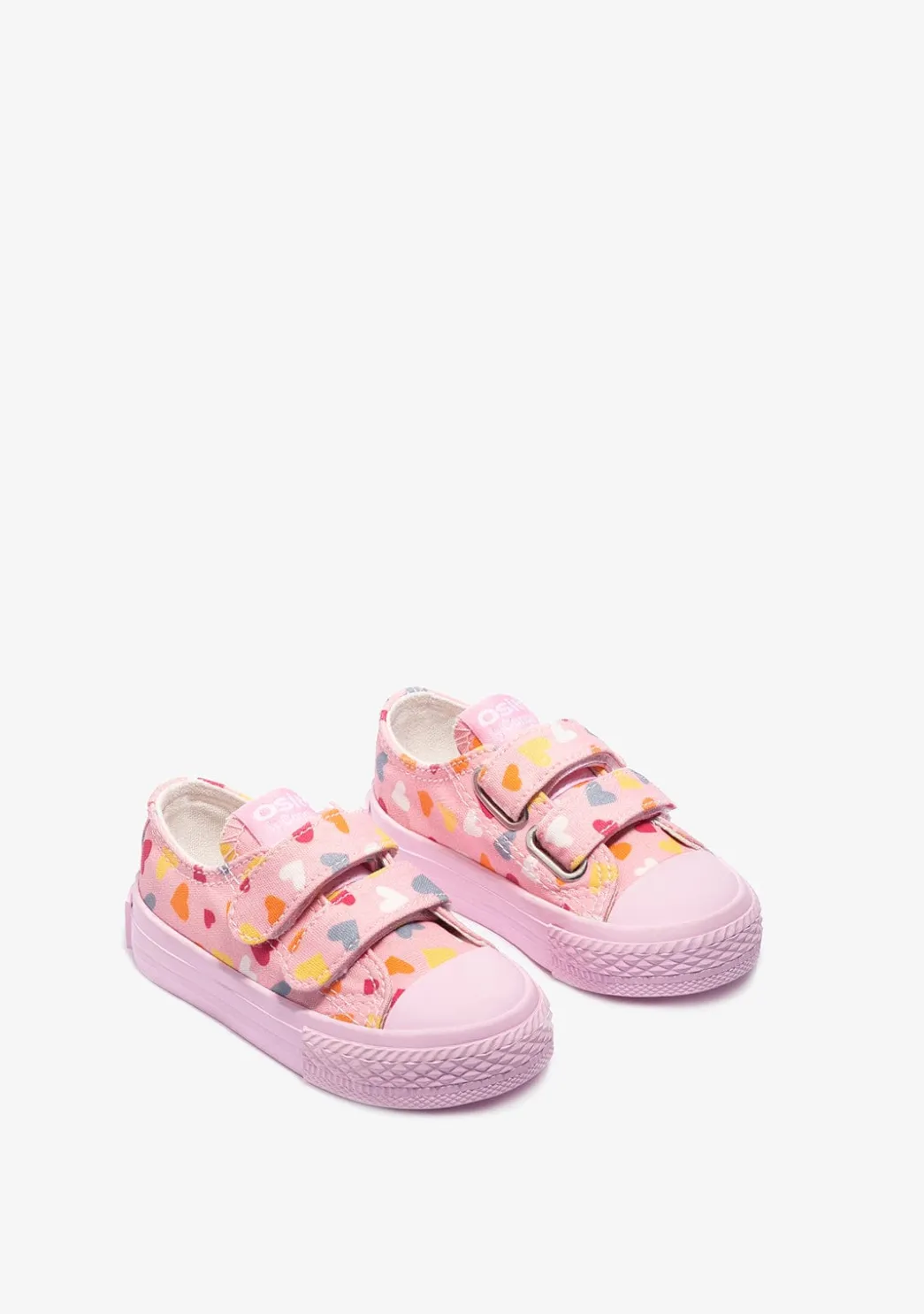 Clearance Zapatillas De Bebé Corazón Lona Rosa Zapatillas|Zapatillas