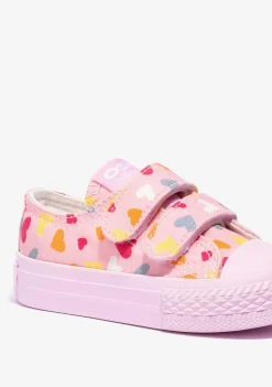 Clearance Zapatillas De Bebé Corazón Lona Rosa Zapatillas|Zapatillas
