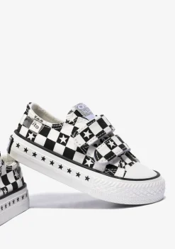 Sale Zapatillas De Bebé Cuadros Lona Negro Zapatillas|Zapatillas