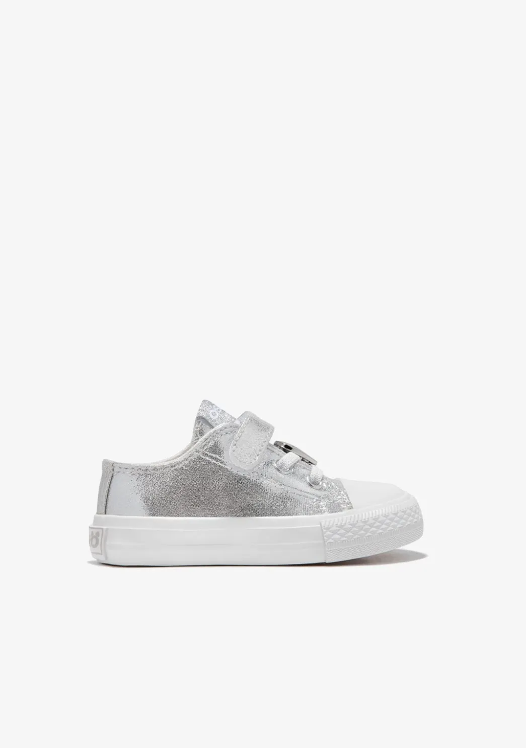 Outlet Zapatillas De Bebé Lona Plata Metalizado Zapatillas|Zapatillas