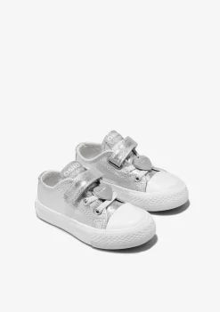 Outlet Zapatillas De Bebé Lona Plata Metalizado Zapatillas|Zapatillas