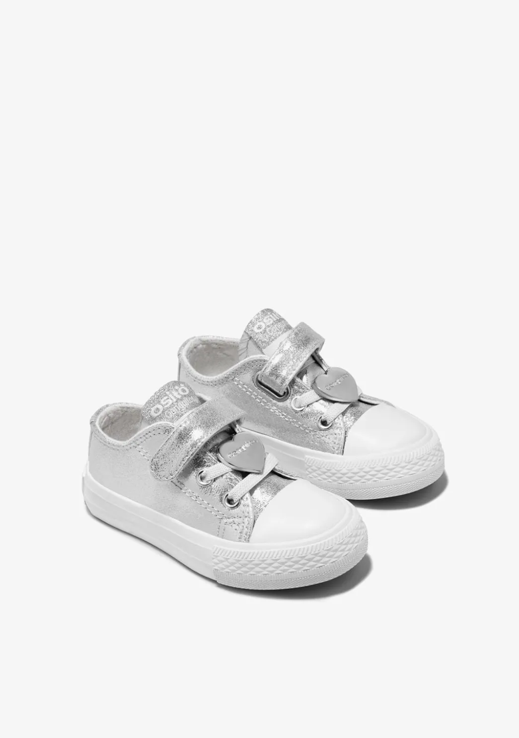 Outlet Zapatillas De Bebé Lona Plata Metalizado Zapatillas|Zapatillas