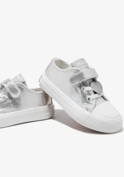 Outlet Zapatillas De Bebé Lona Plata Metalizado Zapatillas|Zapatillas