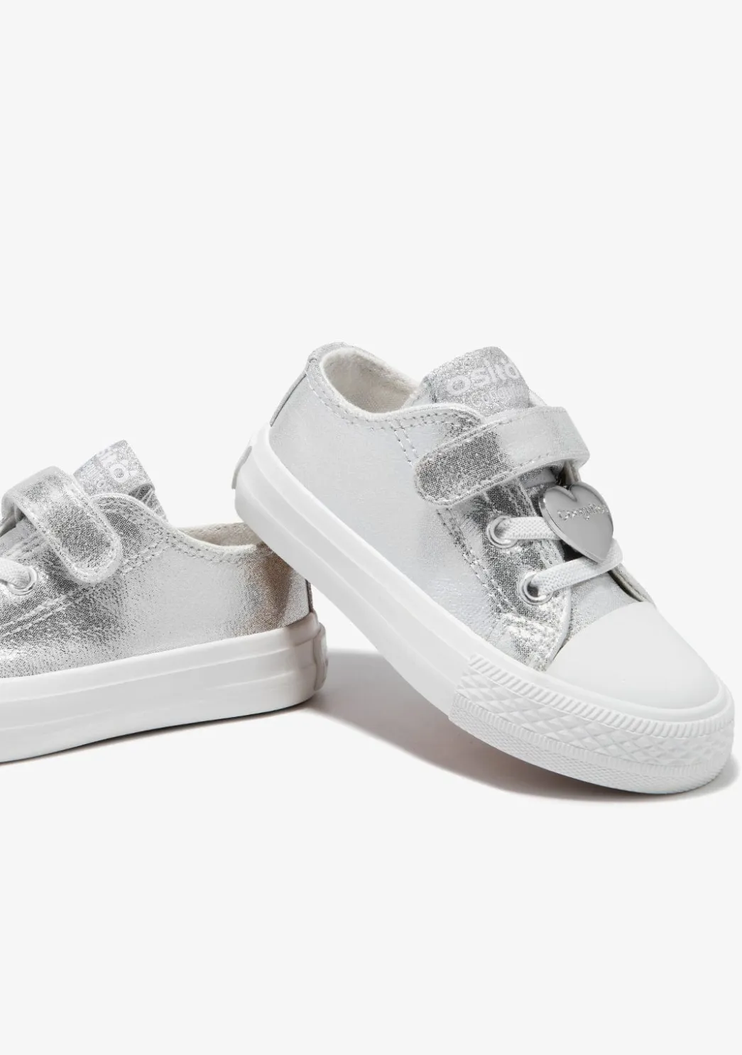Outlet Zapatillas De Bebé Lona Plata Metalizado Zapatillas|Zapatillas
