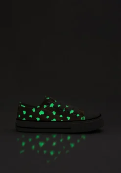 New Zapatillas De Niña Brillo En La Oscuridad Platino Zapatillas
