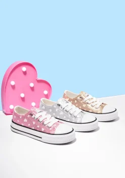 New Zapatillas De Niña Brillo En La Oscuridad Platino Zapatillas