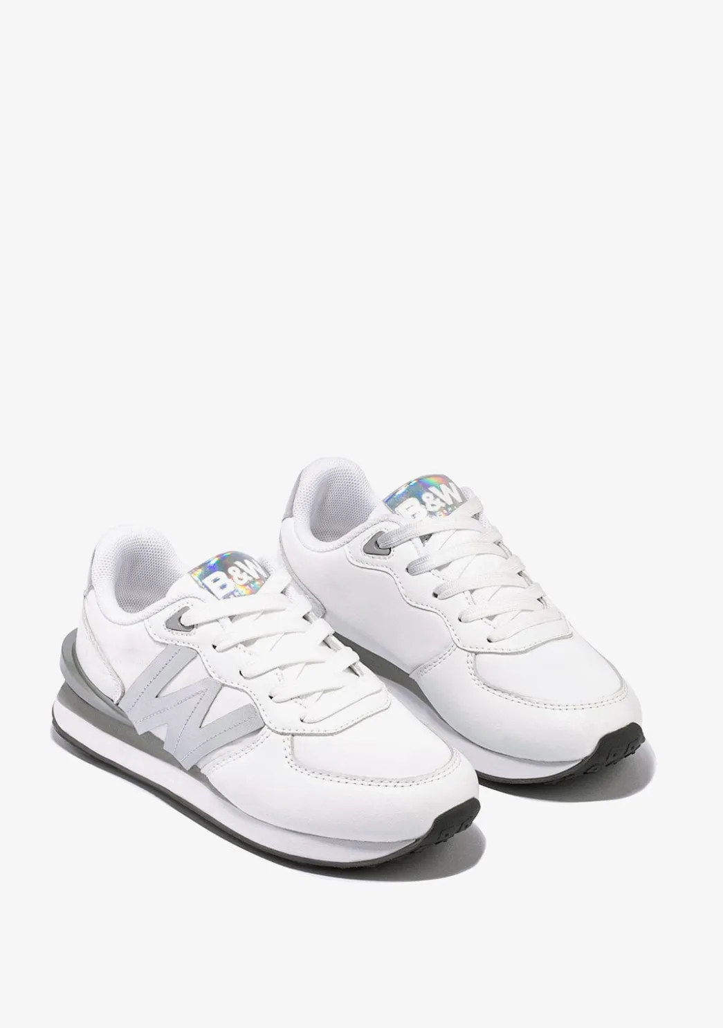 Best Sale Zapatillas De Niña Logo Blanco Plata B&W Zapatillas|Zapatillas