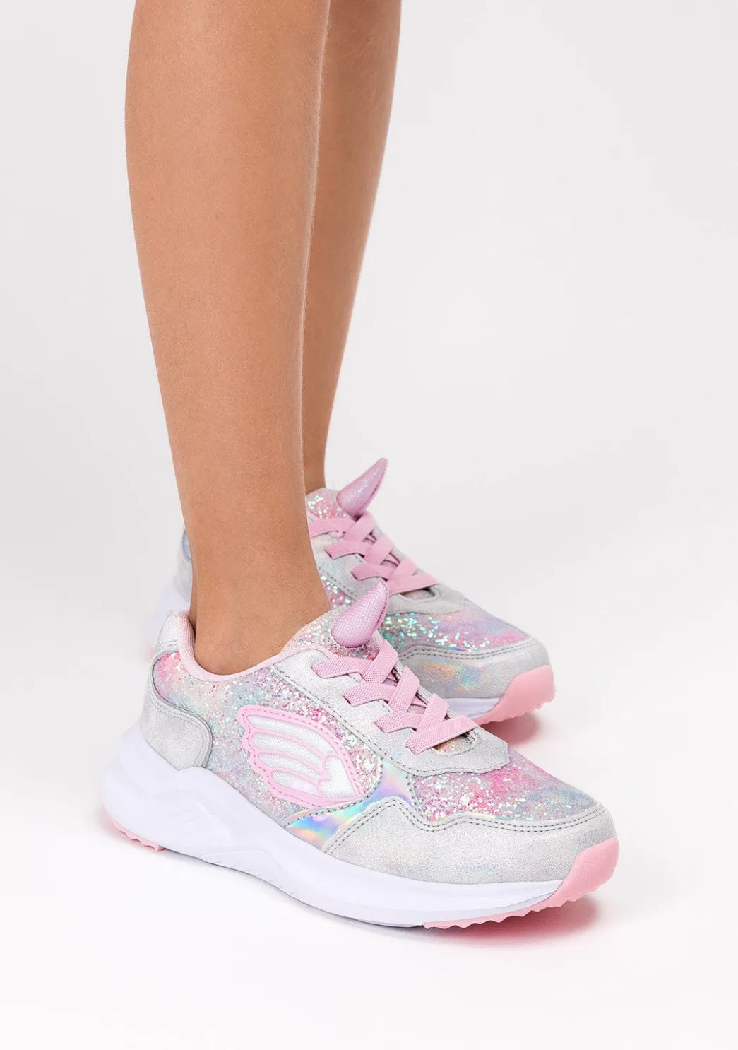 Discount Zapatillas De Niña Unicornio Con Luz Metalizado Blanco Zapatillas Con Luces|Zapatillas