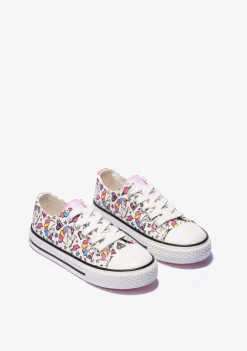 Sale Zapatillas De Niña Unicornio Lona Blanco Zapatillas
