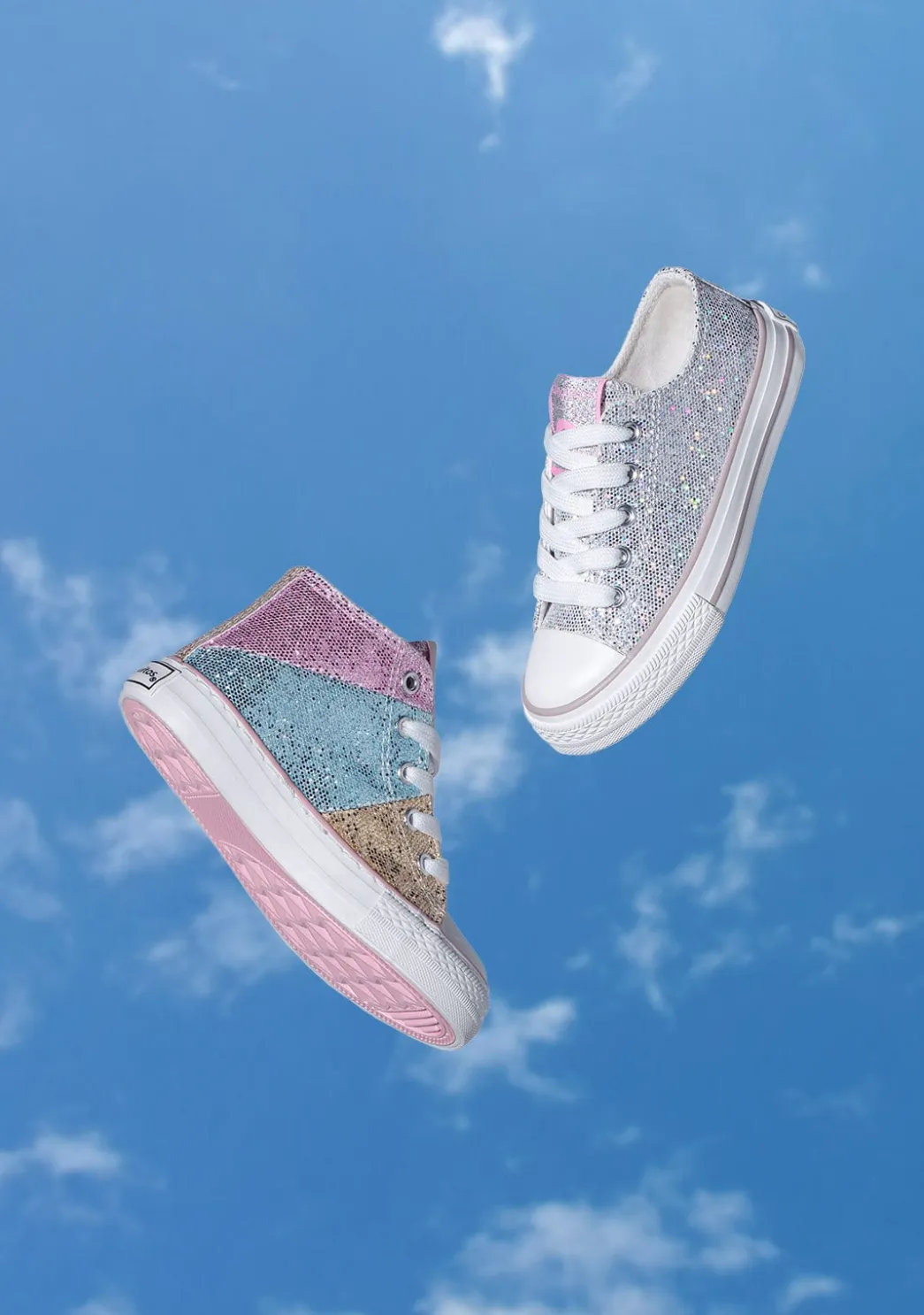 Shop Zapatillas Glitter Plata Zapatillas