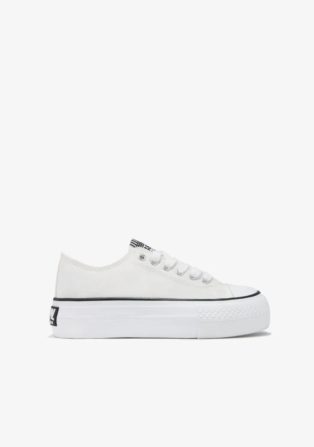 Best Sale Zapatillas Lona Plataforma Blanco B&W Zapatillas|Zapatillas