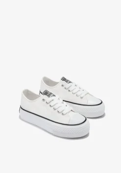 Best Sale Zapatillas Lona Plataforma Blanco B&W Zapatillas|Zapatillas