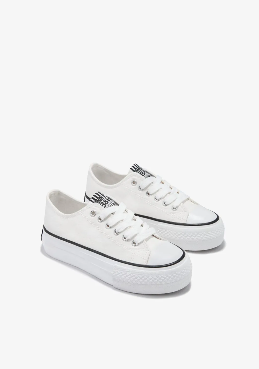Best Sale Zapatillas Lona Plataforma Blanco B&W Zapatillas|Zapatillas