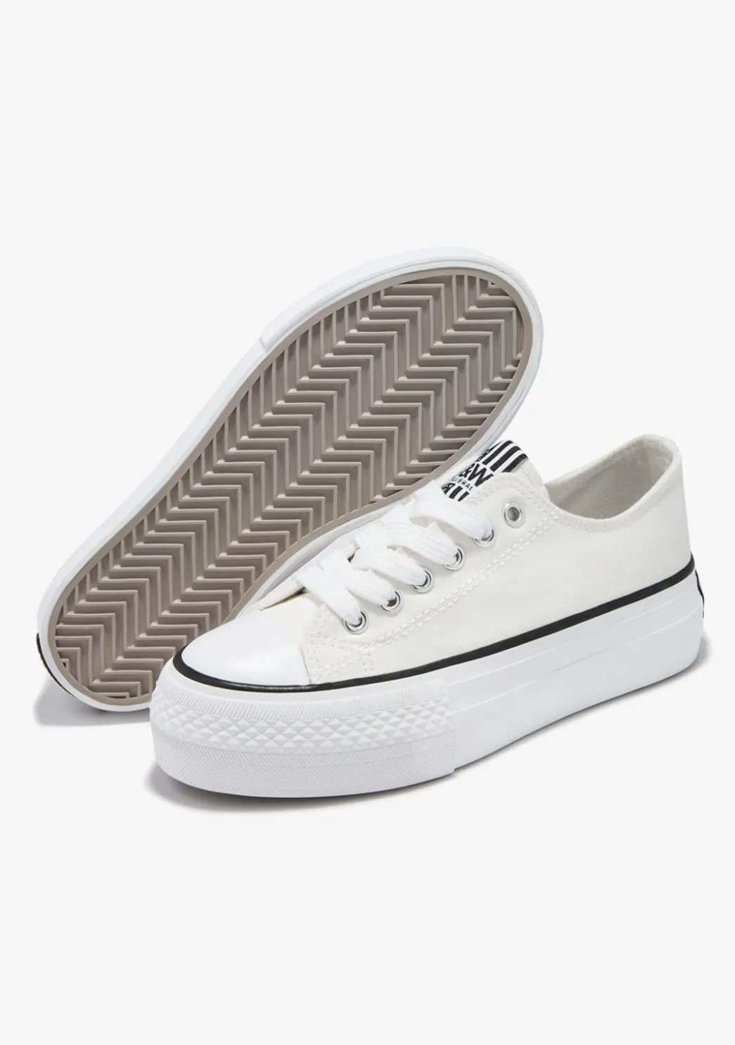 Best Sale Zapatillas Lona Plataforma Blanco B&W Zapatillas|Zapatillas