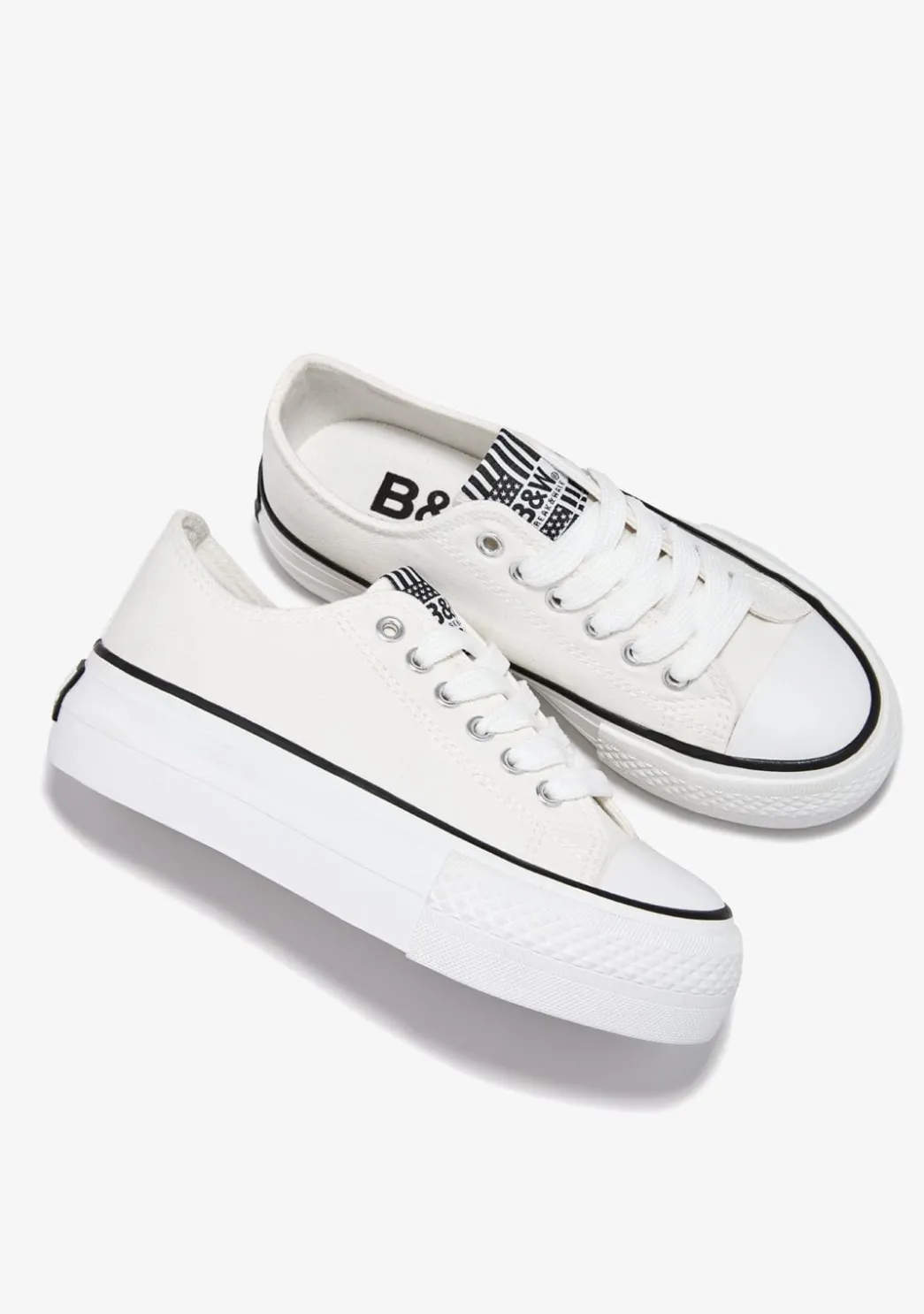 Best Sale Zapatillas Lona Plataforma Blanco B&W Zapatillas|Zapatillas