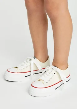 Online Zapatillas Lona Plataforma Blanco Roto B&W Zapatillas|Zapatillas