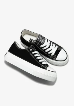 Cheap Zapatillas Lona Plataforma Negro B&W Zapatillas|Zapatillas