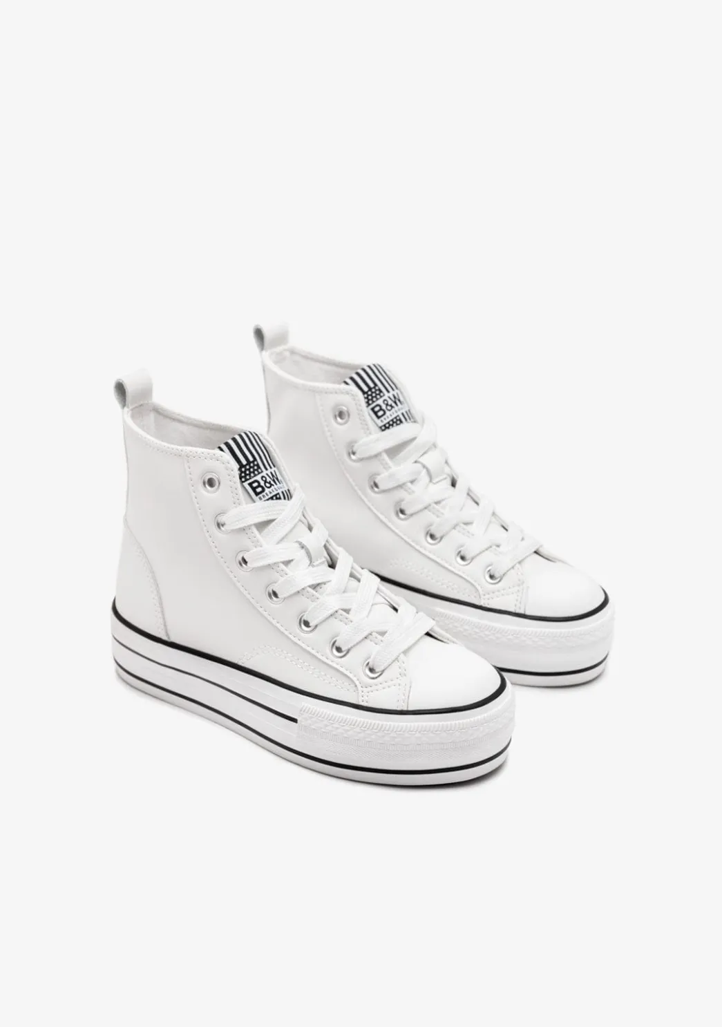 Outlet Zapatillas Napa Blancas Alta B&W Zapatillas|Zapatillas