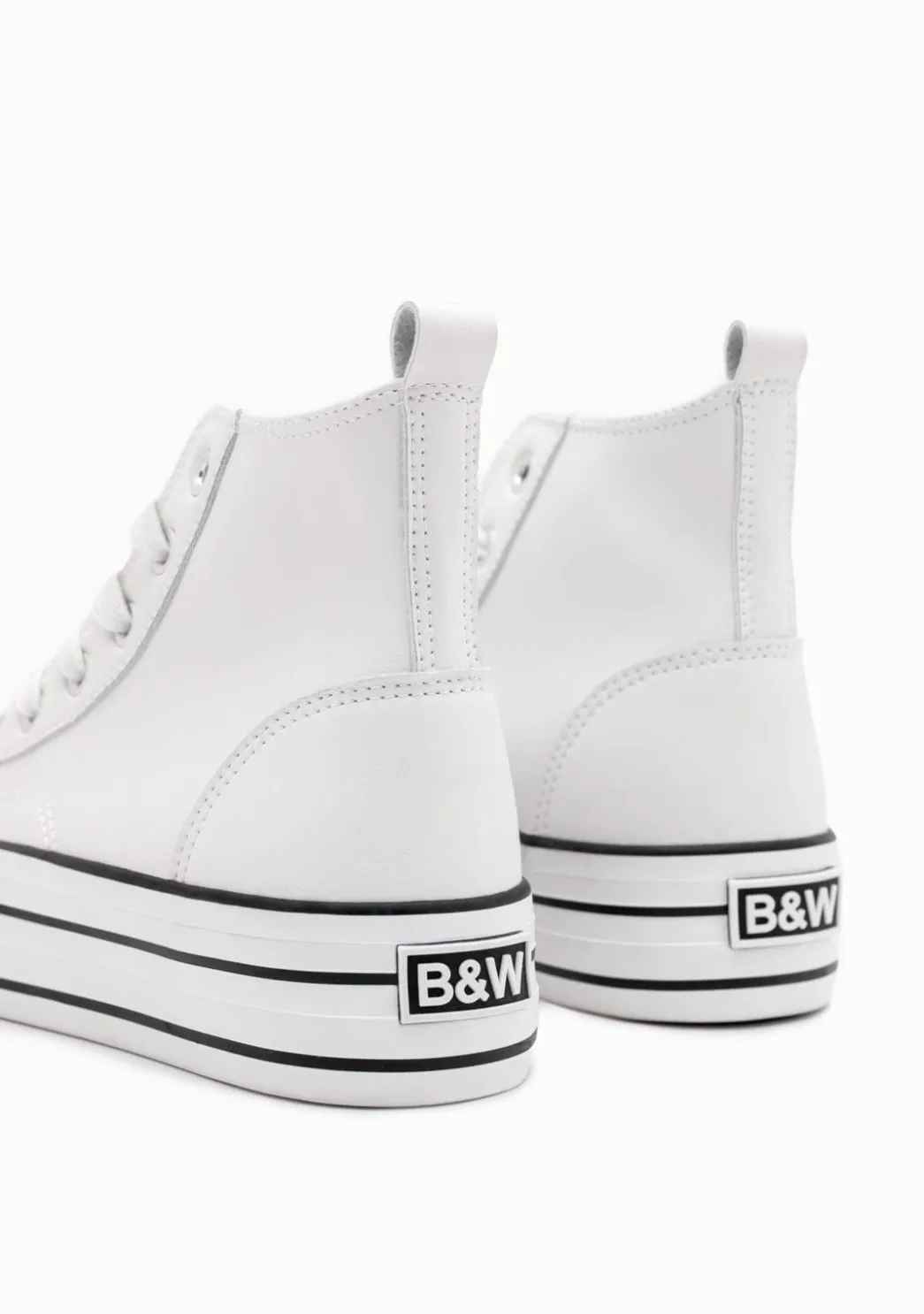 Outlet Zapatillas Napa Blancas Alta B&W Zapatillas|Zapatillas