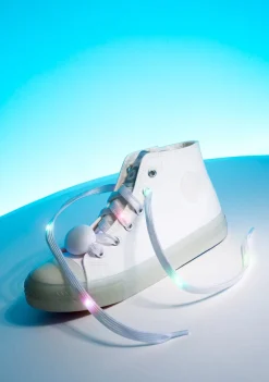 Flash Sale Zapatillas Unisex Cordones Con Luz Lona Blanco Zapatillas Con Luces|Zapatillas