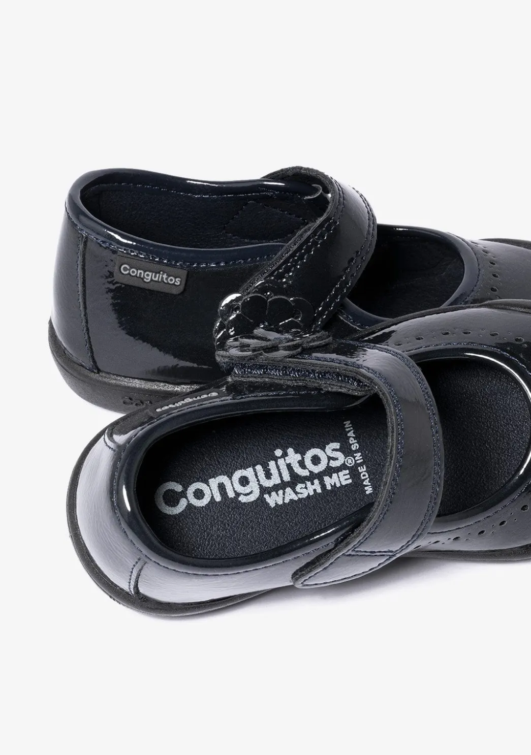 Shop Zapatos Colegiales De Charol Lavables De Niña Azul Marino Colegiales